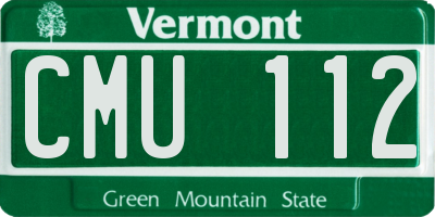 VT license plate CMU112