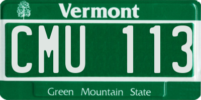 VT license plate CMU113