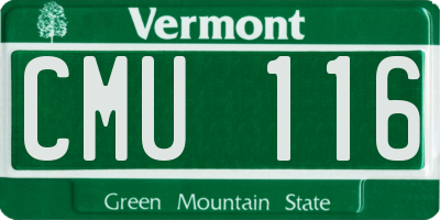 VT license plate CMU116