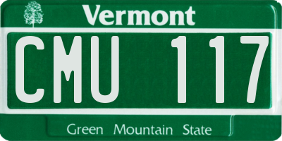 VT license plate CMU117