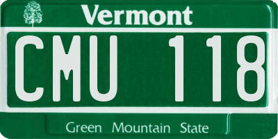 VT license plate CMU118