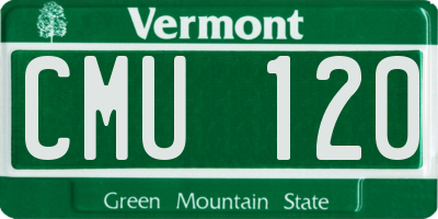VT license plate CMU120
