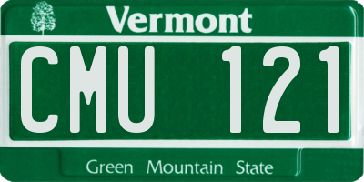 VT license plate CMU121