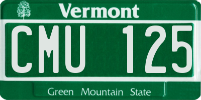 VT license plate CMU125