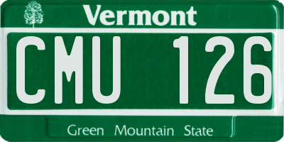 VT license plate CMU126