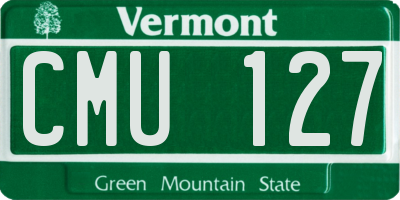 VT license plate CMU127