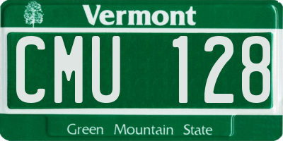 VT license plate CMU128