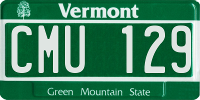 VT license plate CMU129