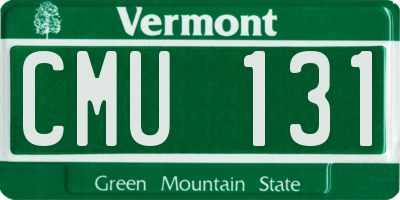 VT license plate CMU131