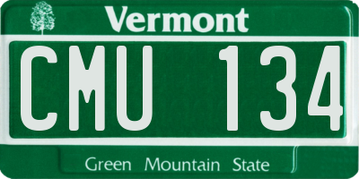 VT license plate CMU134