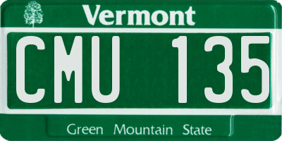 VT license plate CMU135