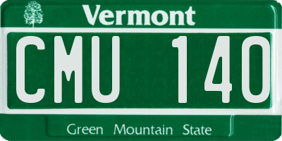 VT license plate CMU140