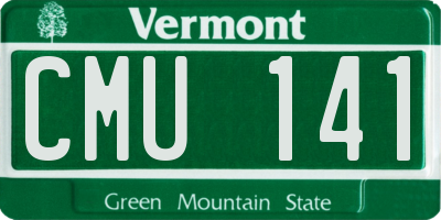 VT license plate CMU141