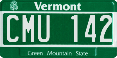 VT license plate CMU142