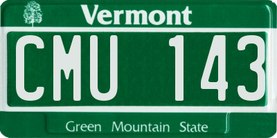 VT license plate CMU143