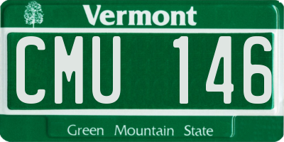 VT license plate CMU146