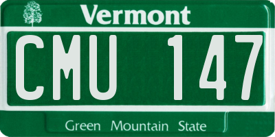VT license plate CMU147