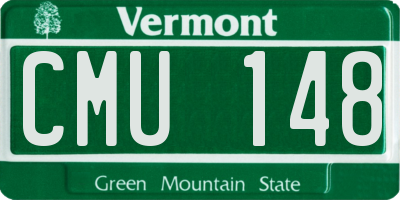 VT license plate CMU148