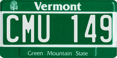VT license plate CMU149