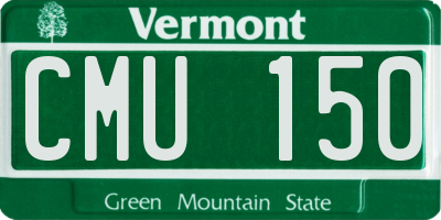 VT license plate CMU150