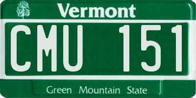 VT license plate CMU151