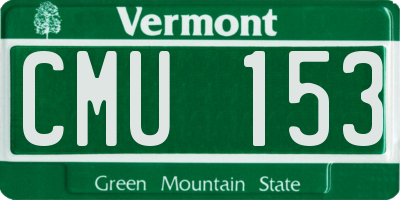 VT license plate CMU153