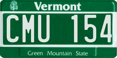 VT license plate CMU154