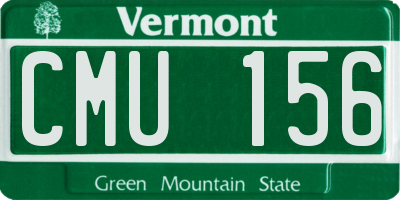 VT license plate CMU156