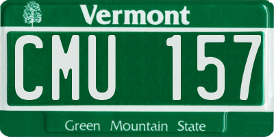VT license plate CMU157