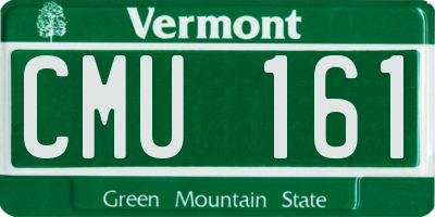 VT license plate CMU161