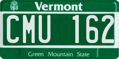 VT license plate CMU162