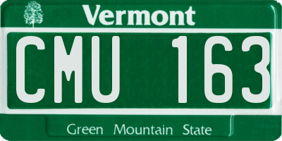 VT license plate CMU163
