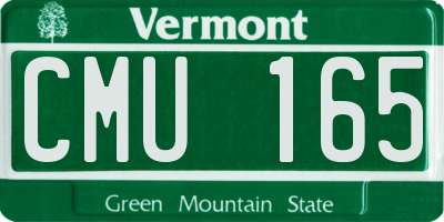 VT license plate CMU165