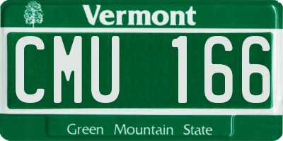 VT license plate CMU166