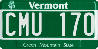 VT license plate CMU170