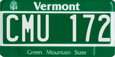 VT license plate CMU172