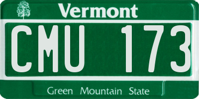 VT license plate CMU173