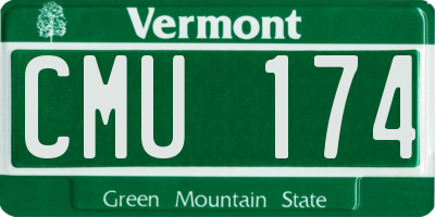 VT license plate CMU174