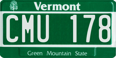 VT license plate CMU178