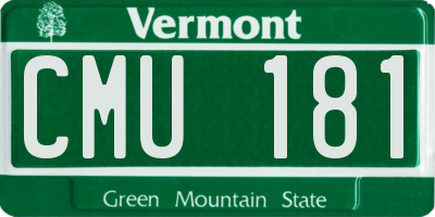 VT license plate CMU181