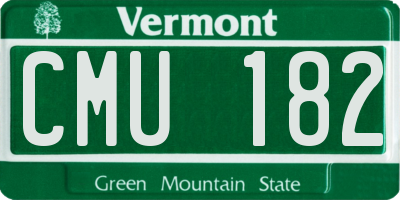 VT license plate CMU182