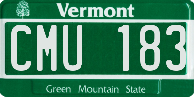 VT license plate CMU183