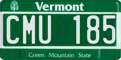VT license plate CMU185