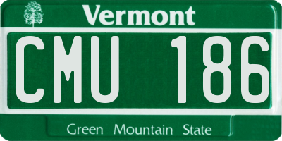 VT license plate CMU186