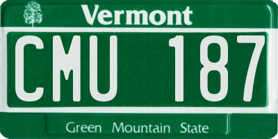 VT license plate CMU187