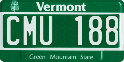 VT license plate CMU188