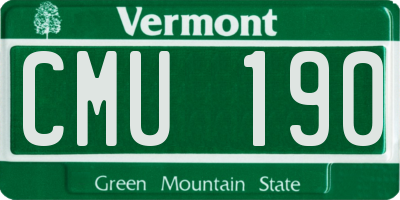 VT license plate CMU190