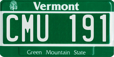 VT license plate CMU191