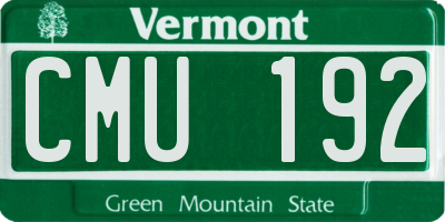 VT license plate CMU192