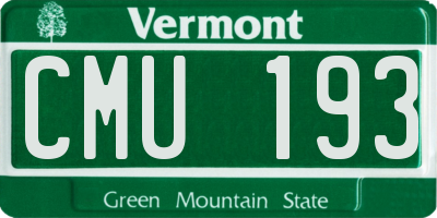 VT license plate CMU193